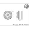 Pair of wide black hub front aluminum wheels LESU