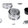 Pair of wide black hub front aluminum wheels LESU