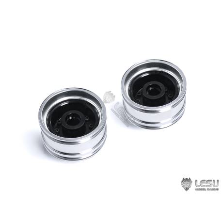 Paire de jantes alu avant larges 20 trous à moyeux noirs LESU pour roulements - LESU W-2018-C2