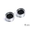 Pair of wide black hub front aluminum wheels LESU