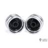 Pair of wide black hub front aluminum wheels LESU