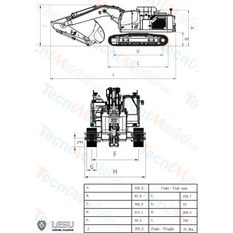 RC Aoue LR945 1/14 hydraulic excavator Kit by LESU