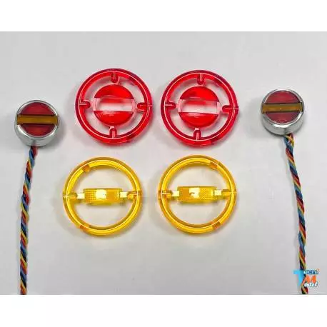 Feux arrière ronds à 3 compartiments avec leds 7,2V - 12V
