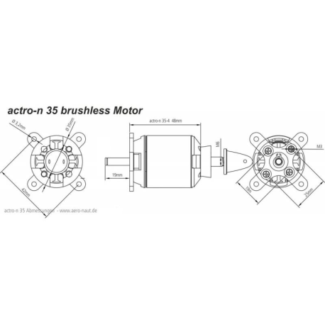 Moteur Brushless Ø35mm Actro-N 35-4-790 Aero-Naut 7003/11