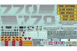 Planche d'autocollants du Scania 770 S 8x4 - Tamiya 1421856