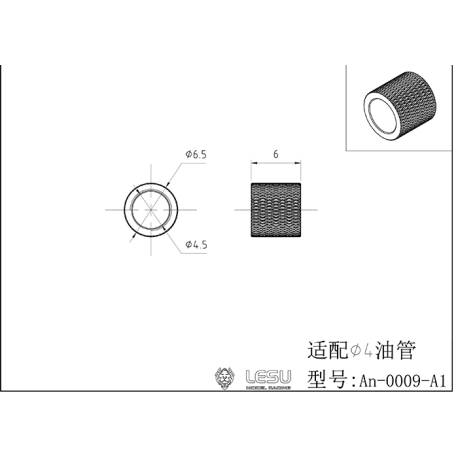 1 Clamping ring for Ø4mm hydraulic hose - LESU AN-0009-A1