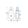2 Poulies simples Ø15mm en laiton Krick 63085