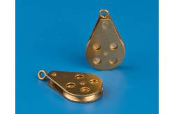 2 Poulies simples Ø15mm en laiton Krick 63085