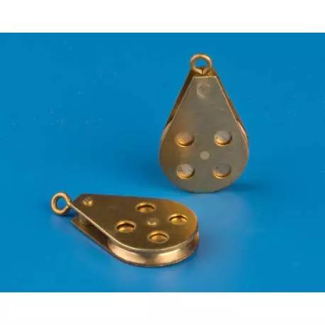 2 Poulies simples Ø15mm en laiton Krick 63085