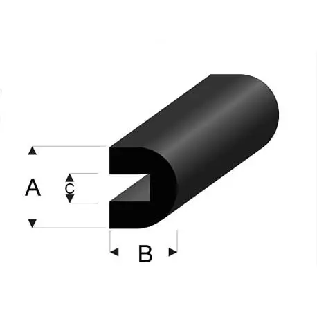 2m Profilé souple pare-battage arrondi 6x5mm RABOESCH rb104-72
