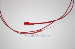4 Leds 3mm red 12v wire of 50cm medium brightness