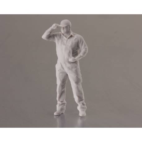 1 Figurine d'homme debout avec casquette 1/25 en résine 3D Krick 64173
