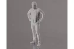 1 Figurine d'un grand ouvrier debout 1/25 en résine 3D Krick 64175