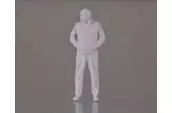 1 Figurine d'homme debout en gilet 1/25 en résine 3D Krick 64176