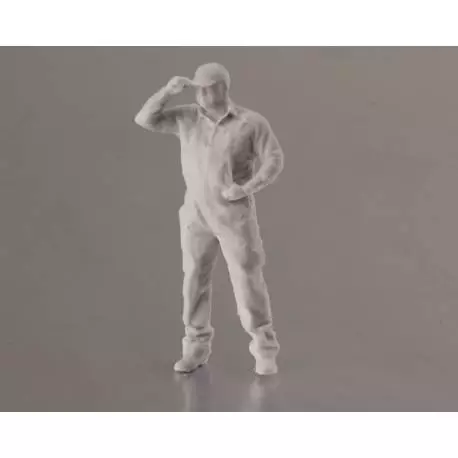 1 Figurine d'homme debout avec casquette 1/32 en résine 3D Krick 64188
