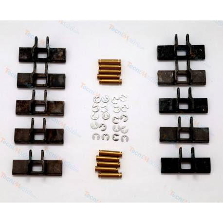 Lot de 10 tuiles de chenilles en métal avec axes et circlips CTI505211