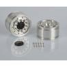 Pair of wide aluminium wheels with hexagons