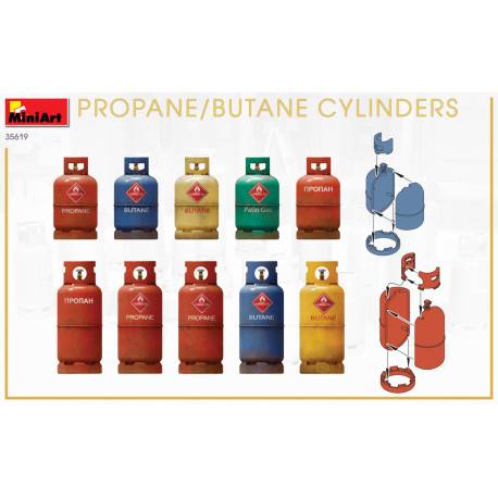 20 Bouteilles de Propane/Butane à l'échelle 1/35 - MiniArt 35619