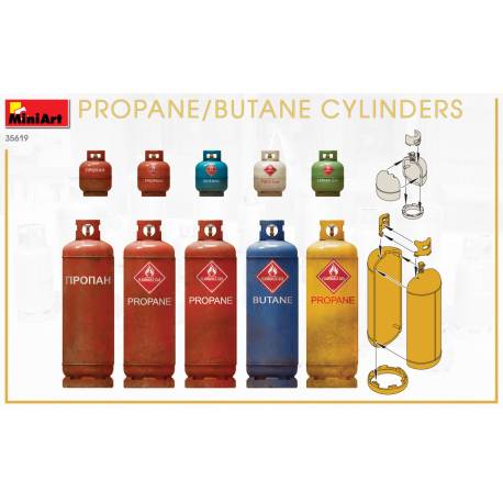 20 Bouteilles de Propane/Butane à l'échelle 1/35 - MiniArt 35619