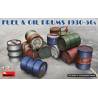 12 Oil and gasoline drums - civilian and military - 1930-1950 scale 1/35 MiniArt 35613