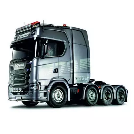 Camion Tamiya Scania 770 S V8 Tracteur Lourd 8x4/4 1/14 avec lumières et sons (Pack complet)