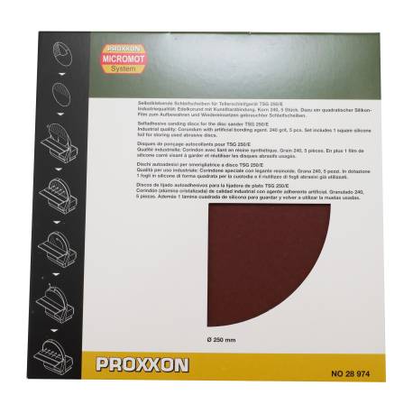 5 Disques de ponçage grain 240 pour TG 250/E Proxxon 28974
