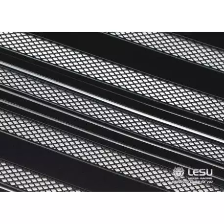 Grille métal finition noire pour calandre de Scania R Tamiya (Modèle A) - Lesu K-1601A-BK