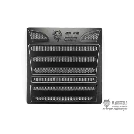 Grille métal finition noire pour calandre de Scania R Tamiya (Modèle A) - Lesu K-1601A-BK