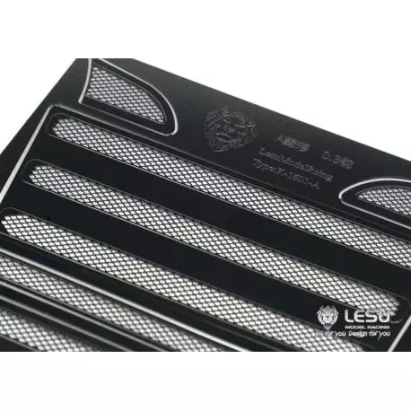 Grille métal finition noire pour calandre de Scania R Tamiya (Modèle A) - Lesu K-1601A-BK