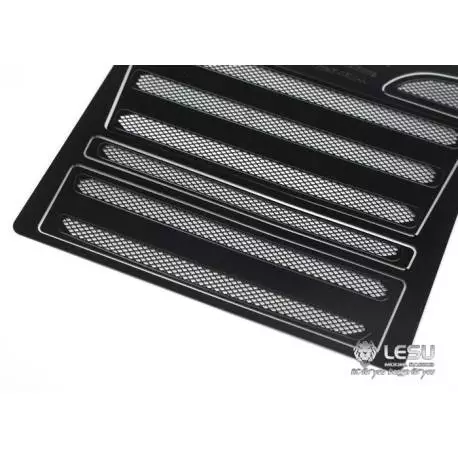 Grille métal finition noire pour calandre de Scania R Tamiya (Modèle A) - Lesu K-1601A-BK