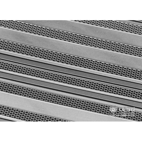 Grille métal finition argent pour calandre de Scania R Tamiya (Modèle B) - Lesu K-1601B-W