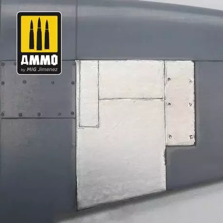 5 feuilles d'aluminium adhésives 280x195mm AMMO A.MIG-8247