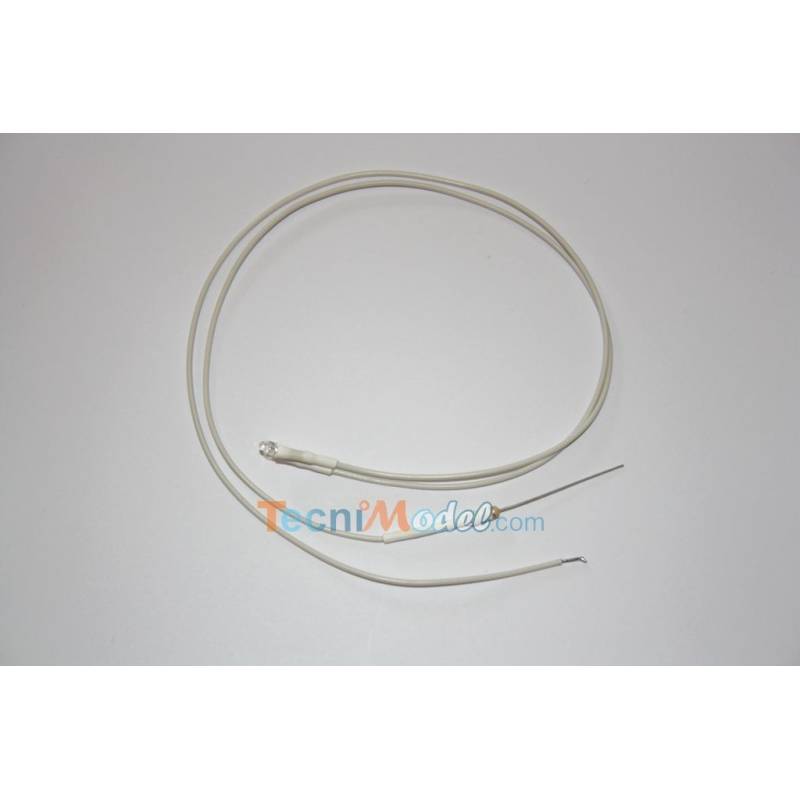 4 wired leds 1.8mm white 6v-7,2v wire 50cm low luminosity