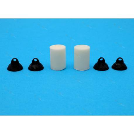 White and black resin Ø10mm x 25mm fender (2pcs)