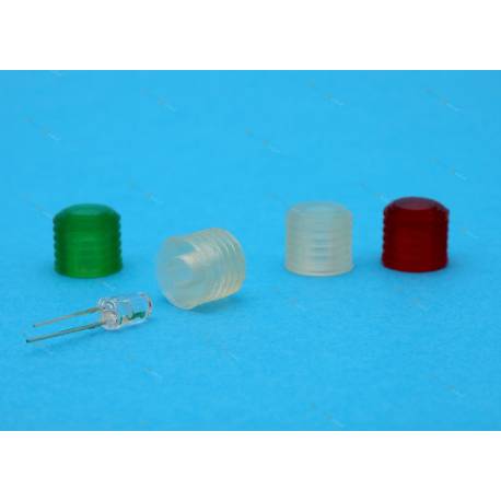 4 Feux de position 1 vert / 1 rouge / 2 blancs Ø8mm H7.3mm en résine