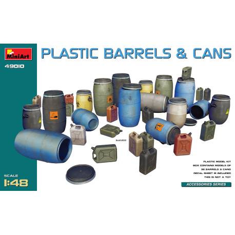 Barils, bidons et jerry cans plastique, à l'échelle 1/48 MiniArt 49010