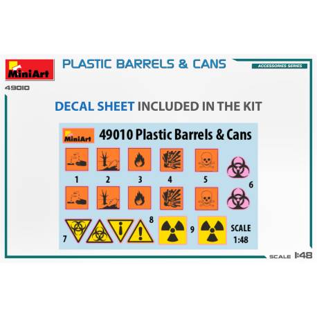Barils, bidons et jerry cans plastique, à l'échelle 1/48 MiniArt 49010
