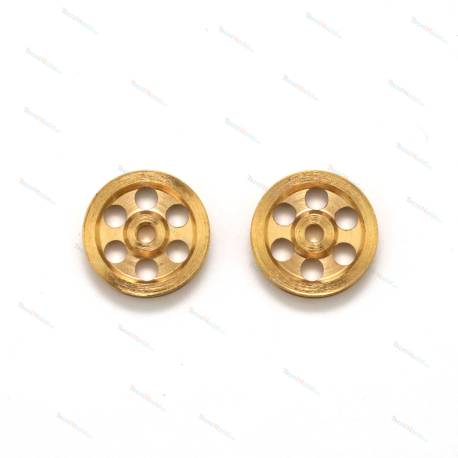 2 réas laiton ajourées diamètre Ø12mm pour axe de Ø2mm