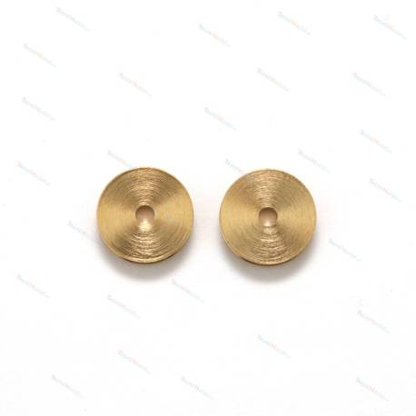 2 réas laiton pleines diamètre Ø10mm pour axe de Ø2mm