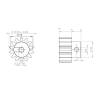 Pignon acier 14 dents module 1 pour arbre Ø3.2mm