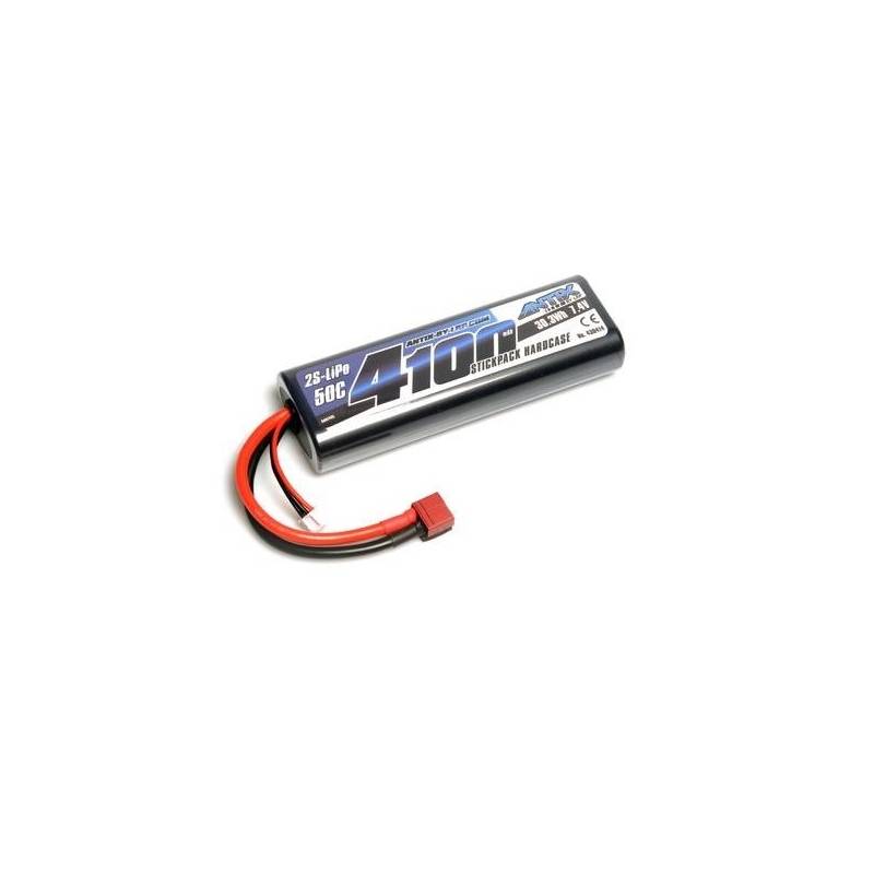 1 Accu LiPo 7.4V (2S) 4100mAh 50C prise T-Dean - LRP 430414U