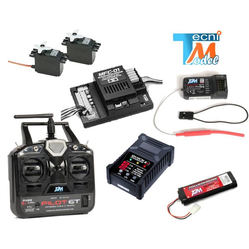 Pack complet avec MFC-01 et radio T2M pour camions rc Tamiya 1/14