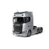 Combo pack Tamiya RC truck Scania 770 S V8 6x4 1/14 56373 - painted in Gloss Aluminum, with light, sound and radio system.