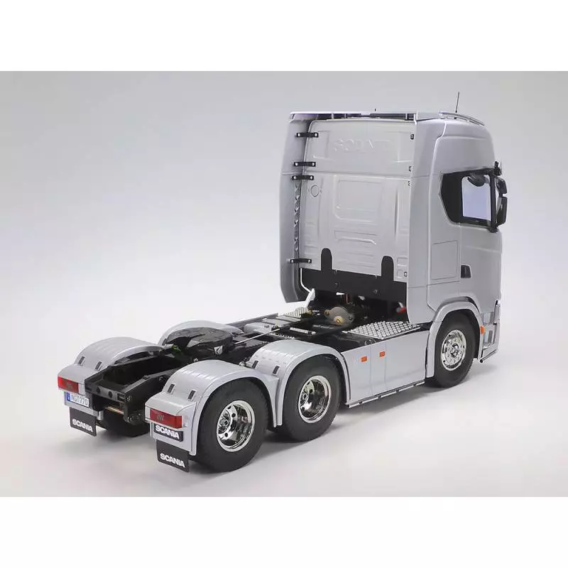 Pack Complet Camion RC Tamiya Scania 770 S V8 6x4 1/14 Aluminium Brillant TS-17 avec lumières et sons