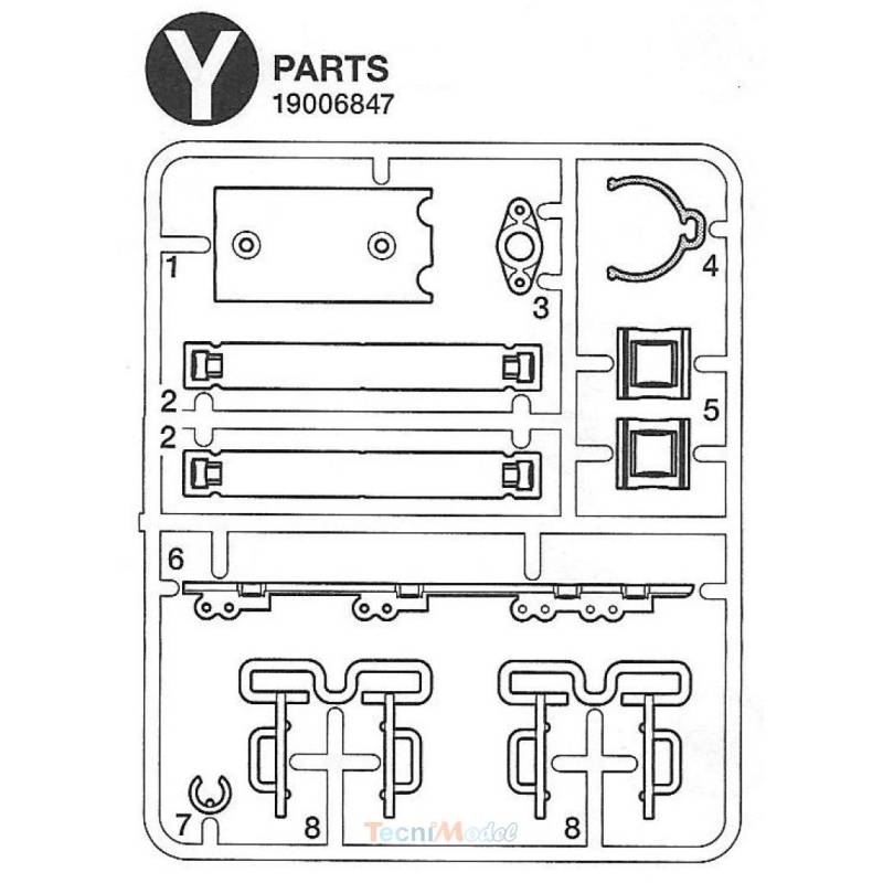 Set of Tamiya E and Y Parts for Volvo Tamiya Tow Truck