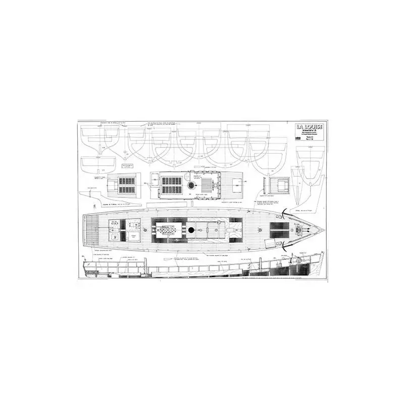 "La Louise" Mail Boat from Ouessant Island 1/20 MRB Blueprint