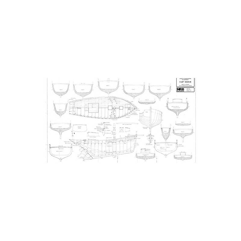 "Cap Sizun" Fishing Sailboat 1/20 MRB Blueprints