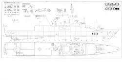 Plan MRB Frégate Guepratte 1/100