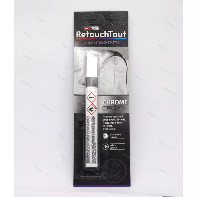 Stylo retouche métal chrome brillant 6ml SOLOPLAST