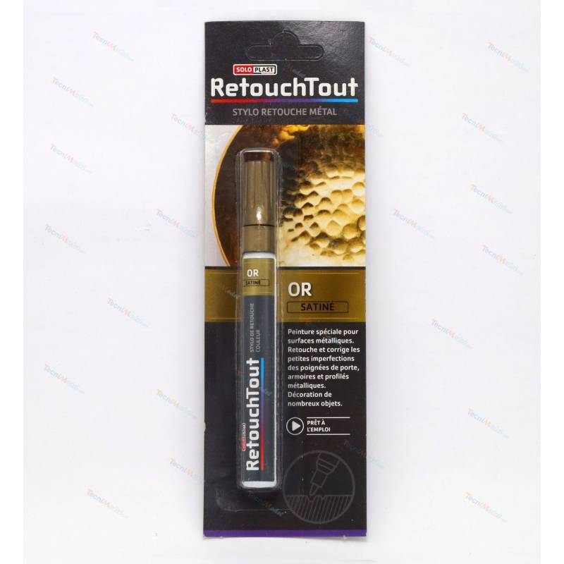 Gold satin metal touch-up pen 10ml SOLOPLAST